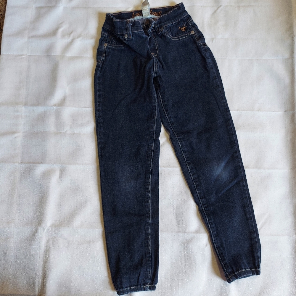 Justice Jeans Straight Leg Dark Wash Blue Denim Jeans Size 8R